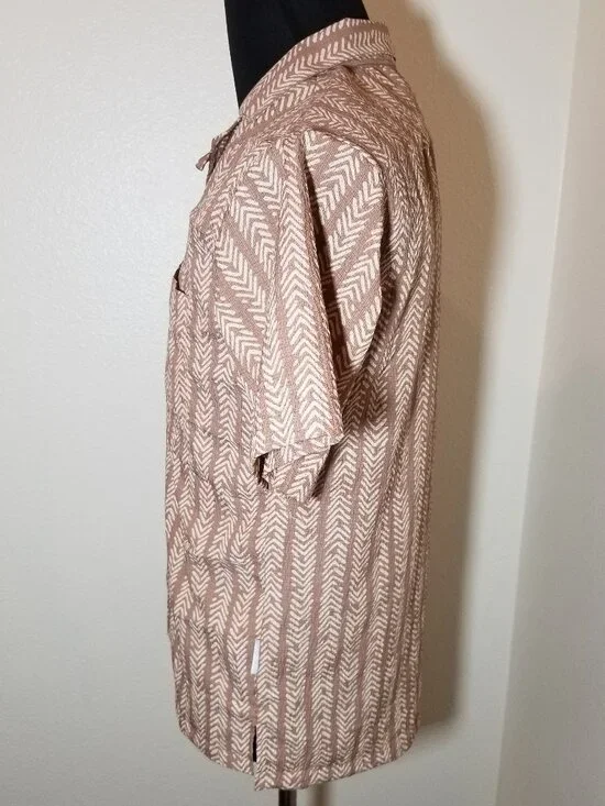 Sovereign Code Boys L(14/16) Brown Tribal Print Short Sleeve Button Up NWT - Picture 4 of 8